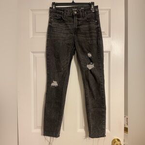 Old Navy Drak Gray Black Skinny Distressed Jeans